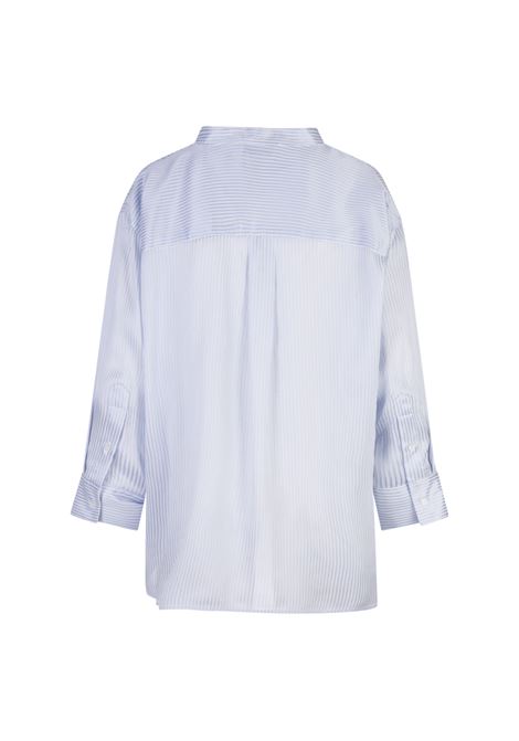 Camicia Azzurra In Seta e Viscosa Multirighe FABIANA FILIPPI | CADC02F351H8950000VRU
